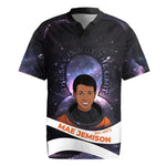 Mae Jemison Rugby Jersey Cartoon Astronaut Portrait, The Sky Is Not the Limit Quote and Galaxy Dreamer - African Pride