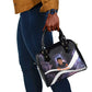 Mae Jemison Shoulder Handbag Cartoon Astronaut Portrait, The Sky Is Not the Limit Quote and Galaxy Dreamer - African Pride