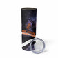 Mae Jemison Skinny Tumbler Cartoon Astronaut Portrait, The Sky Is Not the Limit Quote and Galaxy Dreamer - African Pride