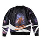 Mae Jemison Sleeve Zip Bomber Jacket Cartoon Astronaut Portrait, The Sky Is Not the Limit Quote and Galaxy Dreamer - African Pride