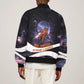 Mae Jemison Sleeve Zip Bomber Jacket Cartoon Astronaut Portrait, The Sky Is Not the Limit Quote and Galaxy Dreamer - African Pride