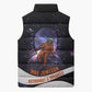 Mae Jemison Sleeveless Puffer Jacket Cartoon Astronaut Portrait, The Sky Is Not the Limit Quote and Galaxy Dreamer - African Pride