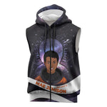 Mae Jemison Sleeveless Zip Hoodie Cartoon Astronaut Portrait, The Sky Is Not the Limit Quote and Galaxy Dreamer - African Pride