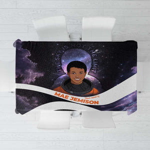 Mae Jemison Tablecloth Cartoon Astronaut Portrait, The Sky Is Not the Limit Quote and Galaxy Dreamer - African Pride