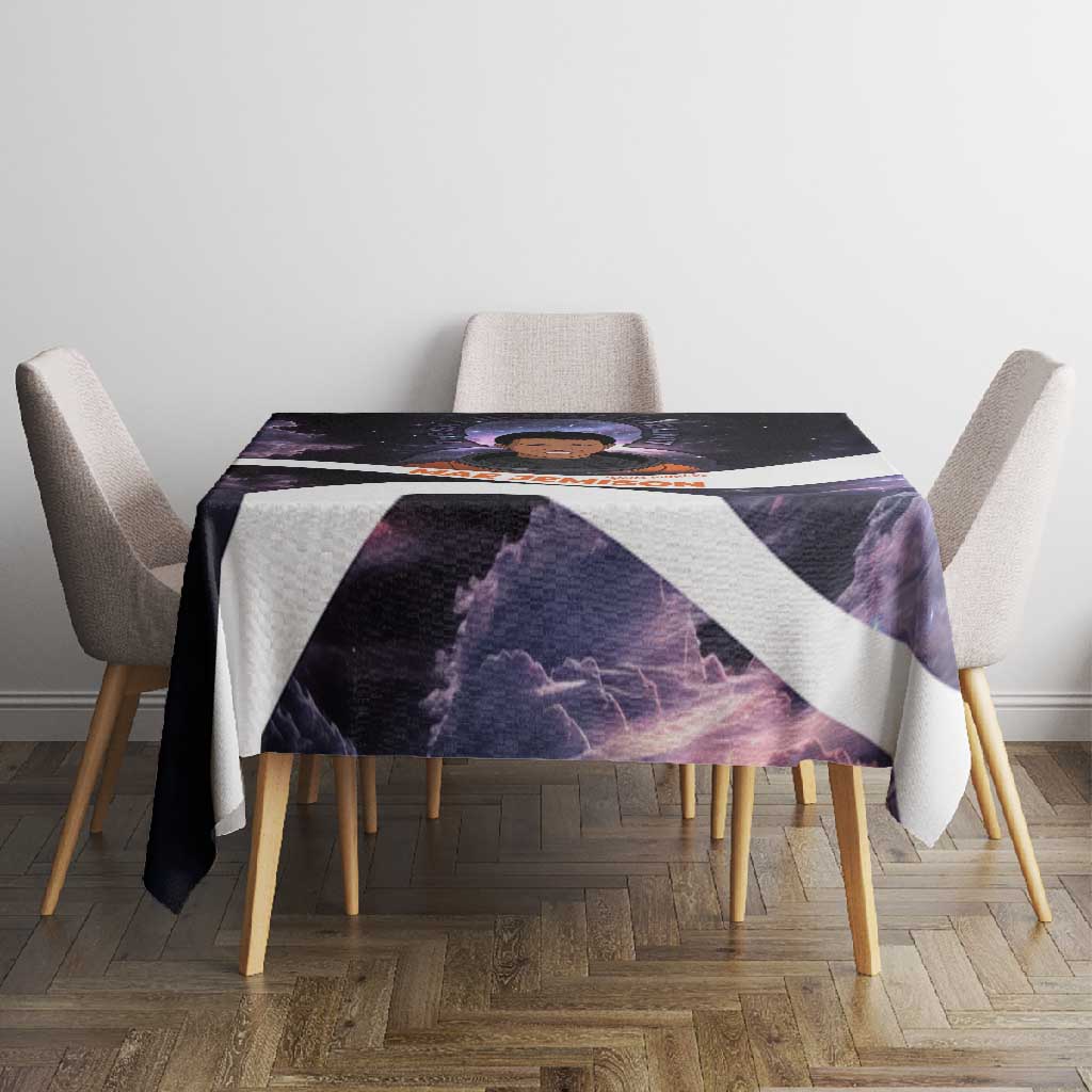 Mae Jemison Tablecloth Cartoon Astronaut Portrait, The Sky Is Not the Limit Quote and Galaxy Dreamer - African Pride