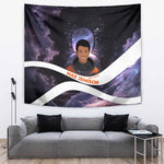 Mae Jemison Tapestry Cartoon Astronaut Portrait, The Sky Is Not the Limit Quote and Galaxy Dreamer - African Pride