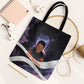 Mae Jemison Tote Bag Cartoon Astronaut Portrait, The Sky Is Not the Limit Quote and Galaxy Dreamer - African Pride