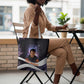 Mae Jemison Tote Bag Cartoon Astronaut Portrait, The Sky Is Not the Limit Quote and Galaxy Dreamer - African Pride