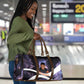Mae Jemison Travel Bag Cartoon Astronaut Portrait, The Sky Is Not the Limit Quote and Galaxy Dreamer - African Pride