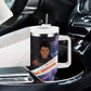 Mae Jemison Tumbler With Handle Cartoon Astronaut Portrait, The Sky Is Not the Limit Quote and Galaxy Dreamer - African Pride