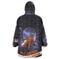Mae Jemison Wearable Blanket Hoodie Cartoon Astronaut Portrait, The Sky Is Not the Limit Quote and Galaxy Dreamer - African Pride