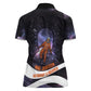 Mae Jemison Women Polo Shirt Cartoon Astronaut Portrait, The Sky Is Not the Limit Quote and Galaxy Dreamer - African Pride