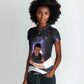 Mae Jemison Women Polo Shirt Cartoon Astronaut Portrait, The Sky Is Not the Limit Quote and Galaxy Dreamer - African Pride