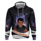 Mae Jemison Zip Hoodie Cartoon Astronaut Portrait, The Sky Is Not the Limit Quote and Galaxy Dreamer - African Pride