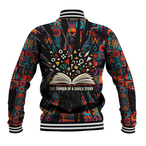 Chimamanda Ngozi Adichie Baseball Jacket with Monochrome Portrait, The Danger of a Single Story Quote - African Pride