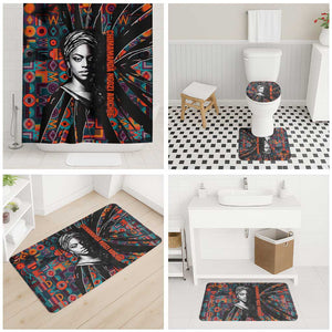 Chimamanda Ngozi Adichie Bathroom Set with Monochrome Portrait, The Danger of a Single Story Quote - African Pride