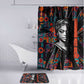Chimamanda Ngozi Adichie Bathroom Set with Monochrome Portrait, The Danger of a Single Story Quote - African Pride
