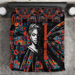 Chimamanda Ngozi Adichie Bedding Set with Monochrome Portrait, The Danger of a Single Story Quote - African Pride