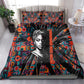 Chimamanda Ngozi Adichie Bedding Set with Monochrome Portrait, The Danger of a Single Story Quote - African Pride