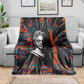 Chimamanda Ngozi Adichie Blanket with Monochrome Portrait, The Danger of a Single Story Quote - African Pride