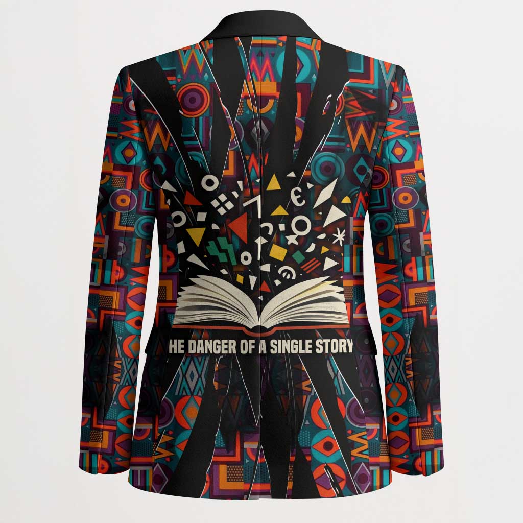 Chimamanda Ngozi Adichie Blazer with Monochrome Portrait, The Danger of a Single Story Quote - African Pride