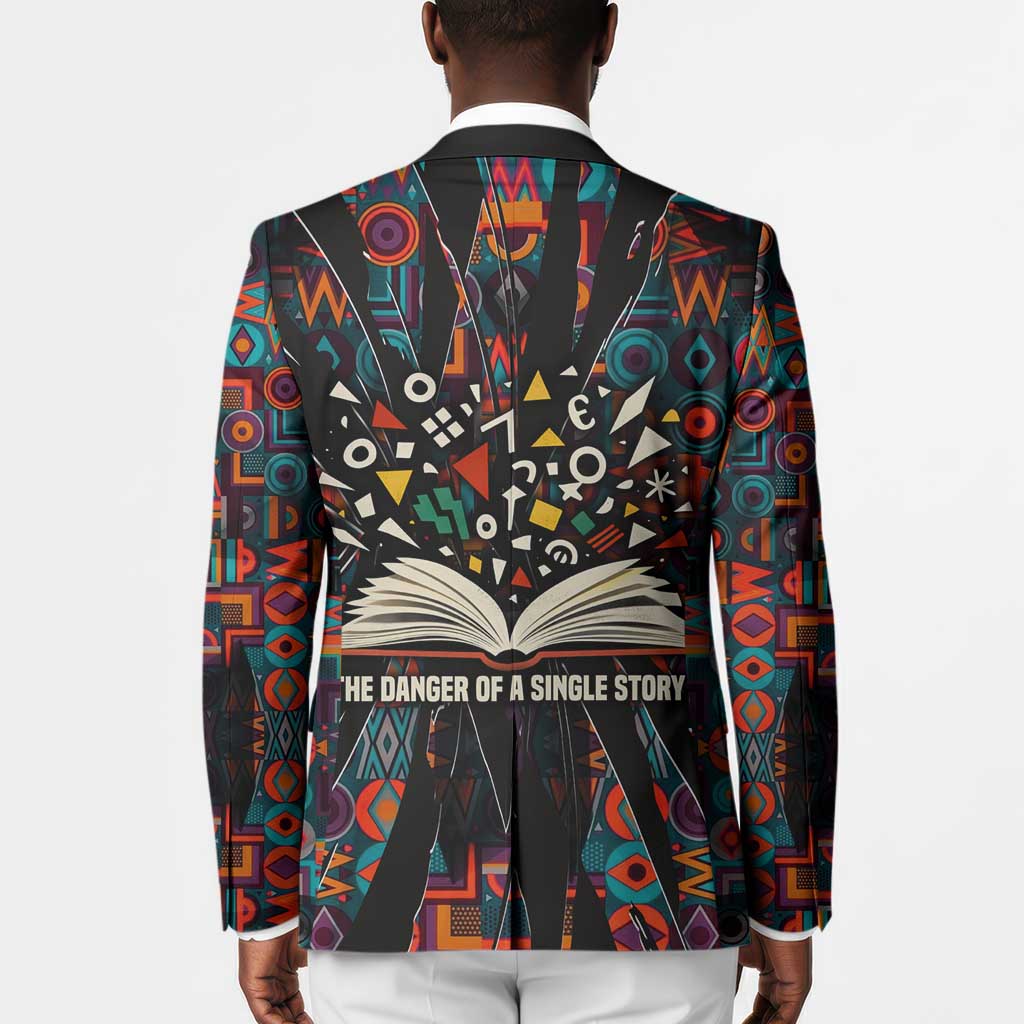 Chimamanda Ngozi Adichie Blazer with Monochrome Portrait, The Danger of a Single Story Quote - African Pride