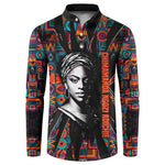 Chimamanda Ngozi Adichie Button Sweatshirt with Monochrome Portrait, The Danger of a Single Story Quote