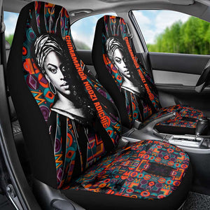 Chimamanda Ngozi Adichie Car Seat Cover with Monochrome Portrait, The Danger of a Single Story Quote - African Pride