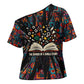 Chimamanda Ngozi Adichie Cross Shoulder Shirt with Monochrome Portrait, The Danger of a Single Story Quote - African Pride