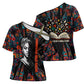 Chimamanda Ngozi Adichie Cross Shoulder Shirt with Monochrome Portrait, The Danger of a Single Story Quote - African Pride