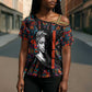 Chimamanda Ngozi Adichie Cross Shoulder Shirt with Monochrome Portrait, The Danger of a Single Story Quote - African Pride