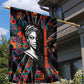 Chimamanda Ngozi Adichie Garden Flag with Monochrome Portrait, The Danger of a Single Story Quote - African Pride