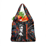 Chimamanda Ngozi Adichie Grocery Bag with Monochrome Portrait, The Danger of a Single Story Quote - African Pride