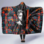 Chimamanda Ngozi Adichie Hooded Blanket with Monochrome Portrait, The Danger of a Single Story Quote - African Pride