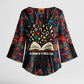 Chimamanda Ngozi Adichie Kimono Sleeve Blouse with Monochrome Portrait, The Danger of a Single Story Quote - African Pride