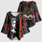 Chimamanda Ngozi Adichie Kimono Sleeve Blouse with Monochrome Portrait, The Danger of a Single Story Quote - African Pride