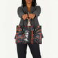 Chimamanda Ngozi Adichie Leather Bag with Monochrome Portrait, The Danger of a Single Story Quote - African Pride