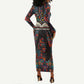 Chimamanda Ngozi Adichie Long Sleeve Bodycon Dress with Monochrome Portrait, The Danger of a Single Story Quote - African Pride