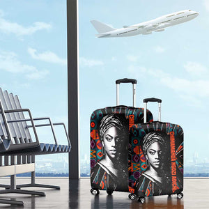 Chimamanda Ngozi Adichie Luggage Cover with Monochrome Portrait, The Danger of a Single Story Quote - African Pride