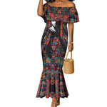 Chimamanda Ngozi Adichie Mermaid Dress with Monochrome Portrait, The Danger of a Single Story Quote - African Pride