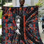 Chimamanda Ngozi Adichie Quilt with Monochrome Portrait, The Danger of a Single Story Quote - African Pride