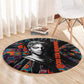 Chimamanda Ngozi Adichie Round Carpet with Monochrome Portrait, The Danger of a Single Story Quote - African Pride