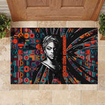Chimamanda Ngozi Adichie Rubber Doormat with Monochrome Portrait, The Danger of a Single Story Quote - African Pride