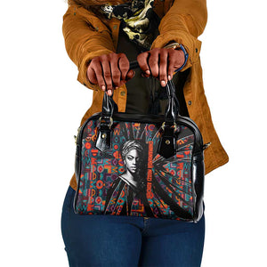 Chimamanda Ngozi Adichie Shoulder Handbag with Monochrome Portrait, The Danger of a Single Story Quote - African Pride