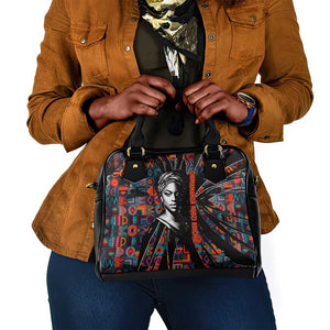 Chimamanda Ngozi Adichie Shoulder Handbag with Monochrome Portrait, The Danger of a Single Story Quote - African Pride