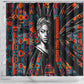 Chimamanda Ngozi Adichie Shower Curtain with Monochrome Portrait, The Danger of a Single Story Quote - African Pride