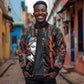 Chimamanda Ngozi Adichie Sleeve Zip Bomber Jacket with Monochrome Portrait, The Danger of a Single Story Quote - African Pride