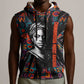 Chimamanda Ngozi Adichie Sleeveless Hoodie with Monochrome Portrait, The Danger of a Single Story Quote - African Pride