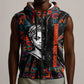 Chimamanda Ngozi Adichie Sleeveless Zip Hoodie with Monochrome Portrait, The Danger of a Single Story Quote - African Pride