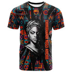 Chimamanda Ngozi Adichie T shirt with Monochrome Portrait, The Danger of a Single Story Quote - African Pride